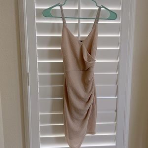 Peachy cream shimmery hoco dress